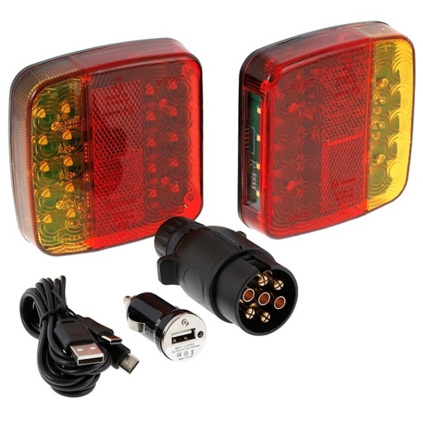 Set 2 Buc Lămpi Fără Fir 26 Led 12/24V Wireless Pentru Remorcă,  Carmotion 86249